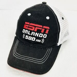 ESPN Orlando 580 AM Trucker Hat Cap Adjustable Snapback Black Sports Outdoors